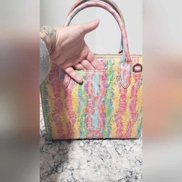 🍭Brahmin Small Caroline Satchel Saltwater Taffy Melbourne - Picture 15 of 16